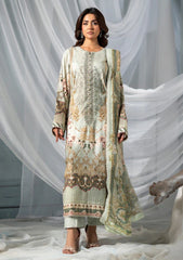 Winter - Meerak - Embroidered Linen 25 - Sage Bloom