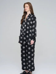 Pret - Moven - Rose Pattern Oversize Women's Shirt - Black