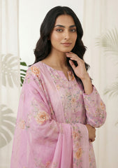 Lawn - Rubaaiyat - Digital Printed 26 - 2 By 2 - D#27 - L Pink