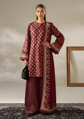 Winter - Riwaj - Printed Velvet Suit - D#33 - Maroon