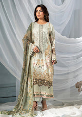 Winter - Meerak - Embroidered Linen 25 - Sage Bloom