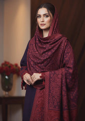Winter - Meemsey - Noor Jahan - Makhmal 25 - Jacquard Shawl - D#01 - Purple