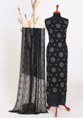 Formals - Riwaj - Fancy Bamber Chiffon - 3 Pcs Suit - CBD#2086 - Black