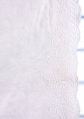 Embroidered Lawn Summer Shawl D#57 - White