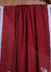Pashmina Kashmiri Border Scarf D#29 - Maroon