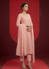 Formals - Riwaj - Fancy Bamber Chiffon - 3 Pcs Suit - CBD#1454 - P Pink