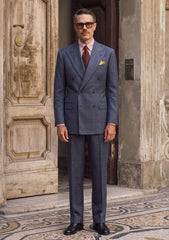 Drago Biella Fine Super 130's Wool Fabric - Blue