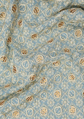 Elite Men Embroidered Sequence Selvage Viscose Fabric - F Blue