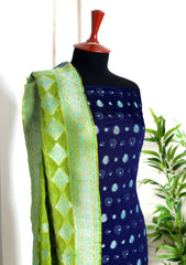 Formals - Fancy Closet - 2 pcs Suit - Chiffon Jamawar D#78 M Green