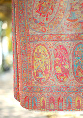 Pashmina Kaani Zari Shawl D - 10 - L Brown