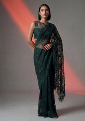 Formals - Chantilly Lace Saree - Green