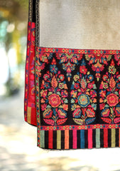 Pashmina Kaani Zari Shawl D - 11 - Black