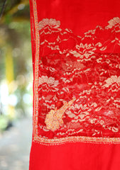Pashmina Patch Work Shawl D - 38 - Red
