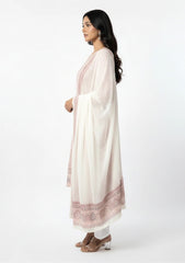 Winter - Riwaj - Pashmina Suit - Kaani Jamawar - Premium 25 - D#42 - Off White