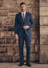 Dormeuil Echo Super 130's Wool Fabric - D Blue