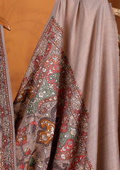Pashmina Embroidered Jaaldar Shawl D#05 - S Grey