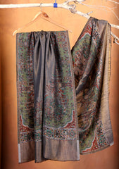 Pashmina Zari Jamawar Shawl D#01 - Brown
