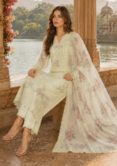 Formals - Noor By Saadia Asad - Nooriyah Luxury Embroidered Chiffon 26 - D#05 - Pale Yellow