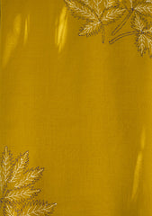 Wool Needle Work Shawl D - 57 - Mustard