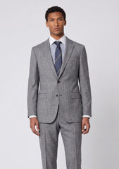 Loro Piana Summer Time Wool Linen & Silk Fabric - L Grey