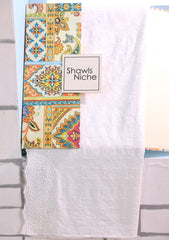Embroidered Lawn Summer Shawl D#57 - White