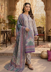 Winter - Riwaj - Printed Pashmina - 3 Pcs Suit - D#08 - Purple