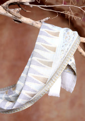 Pashmina Jamawar Scarf D#86 - Off White