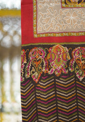 Pashmina Ari Work Shawl D - 152 - M BROWN