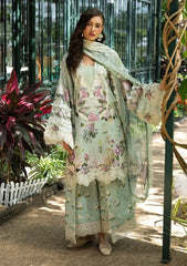 Lawn - Elaf Premium - Signature Embroidered Prints 26 - ESA#04B - MINT MEADOW