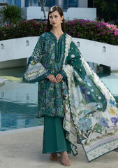 Lawn - Elaf Premium - Santorini Prints 26 - EPN#09A - PEACOCK