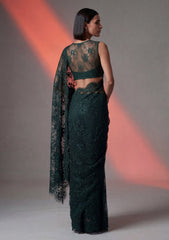 Formals - Chantilly Lace Saree - Green