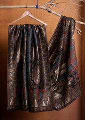 Pashmina Zari Jamawar Shawl D#22 - Black