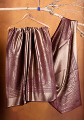 Silk Zari Jamawar Shawl D#51 - Maroon