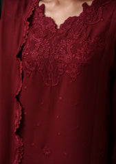 Winter - Neeshay - Reverie Karandi Unstitched 26 - CLARET