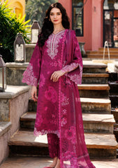 Lawn - Farasha - Aurea - Eid Summer 25 - Fuchsia Flare