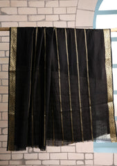 Jacquard Lawn Summer Shawl D#18 - Black