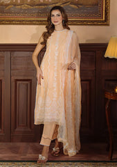 Lawn - Sahar - Festive Chikankari - CK-25-V1-04 - Apricot Glow