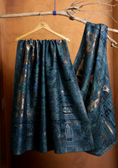 Pashmina Zari Jamawar Shawl D#218 - Blue