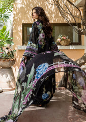 Lawn - Elaf Premium - Prints 25 - ECD#4A - MIDNIGHT BLOOM