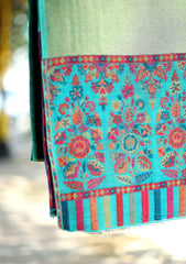 Pashmina Kaani Zari Shawl D - 16 - DS Green