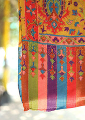 Pashmina Kalamkari Shawl D - 4 - Golden