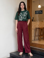 Pret - Moven - Cotton Linen Trouser - Magenta