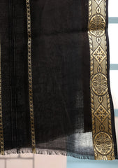 Jacquard Lawn Summer Shawl D#18 - Black
