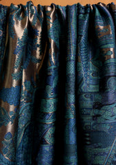 Pashmina Zari Jamawar Shawl D#218 - Blue