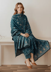 Winter - Riwaj - Velvet Suit - Printed Edit - D#31 - Blue
