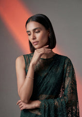 Formals - Chantilly Lace Saree - Green