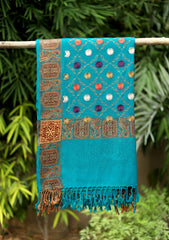 Embroidered Wool Shawl D - 28 - Ds Green