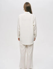 Pret - Moven - Oversize Stone Embellished Shirt - Off White