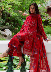 Winter - Marjjan - Bella 25 - Embroidered Karandi - MWK#40 A - RED