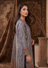Winter - Fancy Silk Zari Jamawar - 3 Pcs Suit - D#15 - Grey